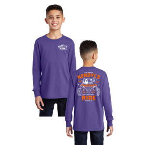 Kendyl Youth Cotton Long Sleeve Tee-Purple