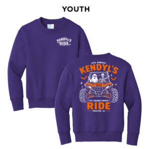 Kendyl Youth Fleece Crewneck Sweatshirt-Purple