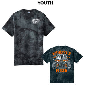 Kendyl Youth Crystal Tie Dye Short Sleeve Tee-Black