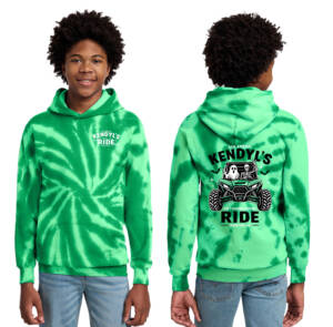 Kendyl Youth Essential Tie-Dye Pullover Hooded Sweatshirt-Kelly