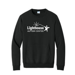 Lighthouse Autism Center Unisex Core Fleece Crewneck Pocket Sweatshirt – JetBlack