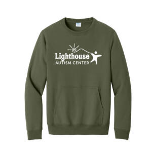 Lighthouse Autism Center Unisex Core Fleece Crewneck Pocket Sweatshirt – OliveDrabGreen