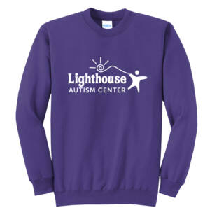 Lighthouse Autism Center Unisex Core Fleece Crewneck Sweatshirt – Purple