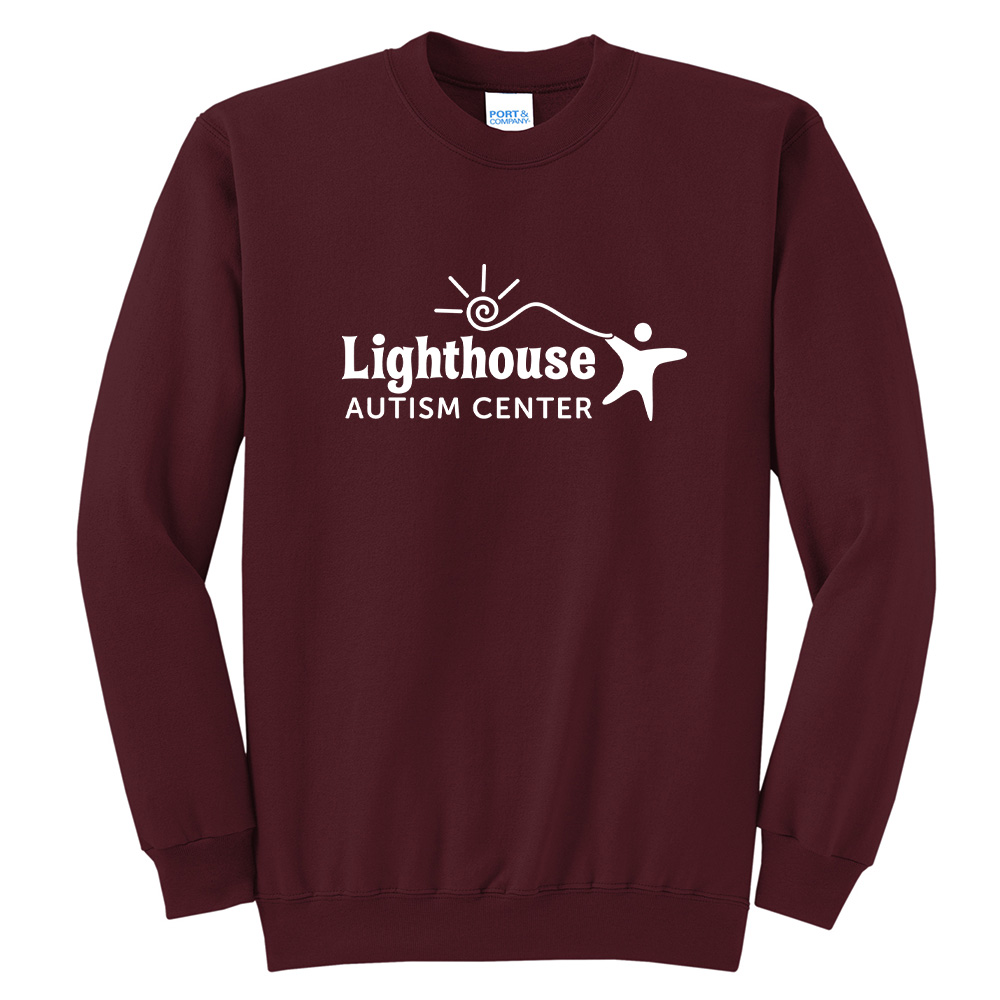 Lighthouse Autism Center Unisex Core Fleece Crewneck Sweatshirt - Maroon