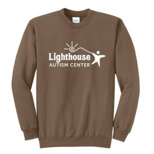 Lighthouse Autism Center Unisex Core Fleece Crewneck Sweatshirt-Woodland Brown