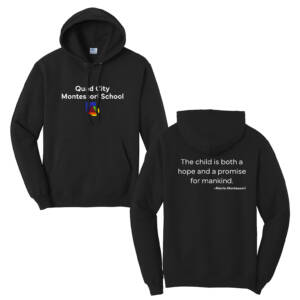 QC Montessori Unisex Fleece Hooded Sweatshirt-Black