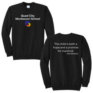 QC Montessori Unisex Fleece Crewneck Sweatshirt-Black
