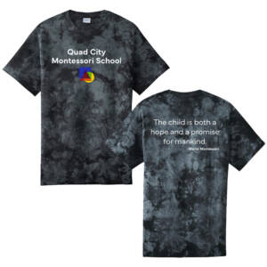 QC Montessori Unisex Crystal Tie-Dye Tee-Black