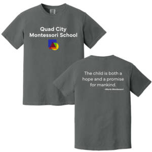 QC Montessori Unisex Comfort Colors Pigment Dyed Short Sleeve Shirt-Pepper