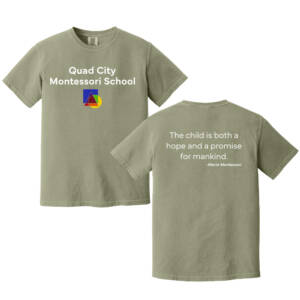 QC Montessori Unisex Comfort Colors Pigment Dyed Short Sleeve Shirt-Sandstone