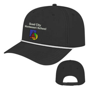 QC Montessori ICON performance rope golf cap-Black/White