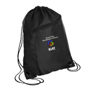 QC Montessori Port Company Colorblock Cinch Pack-Black/Black