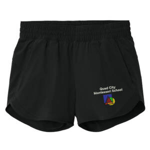 QC Montessori Sport-Tek Women’s Repeat Swift Short-Black