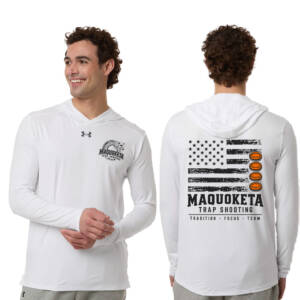 Maq Trap Shooting Under Armour Mens Team Vanish Performance Hoodie-White