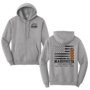 Maq Trap Shooting Unisex Fleece Hooded Sweatshirt-Athletic Heather