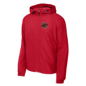 Maq Trap Shooting Sport Tek Men Hooded Raglan Jacket-Red