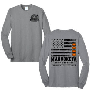 Maq Trap Shooting Unisex Long Sleeve Cotton T Shirt -Athletic Heather