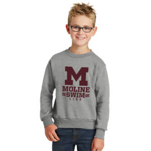 Moline Swim Youth Fleece Crewneck Sweatshirt-Athletic Heather
