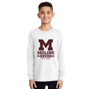 Moline Swim Youth Cotton Long Sleeve Tee-White