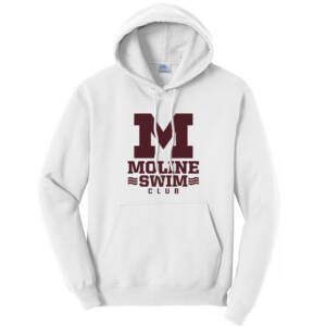 Moline Swim Unisex Fleece Hooded Sweatshirt-White