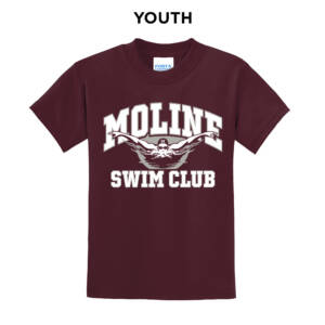 Moline Swim Youth Short Sleeve Tee-Maroon