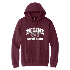Moline Swim Unisex Gildan Softstyle Pullover Hooded Sweatshirt-Maroon