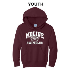 Moline Swim  Youth Hooded Sweatshirt-Maroon