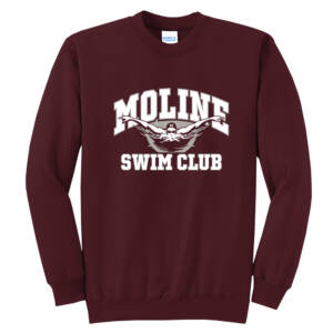 Moline Swim Unisex Fleece Crewneck Sweatshirt-Maroon