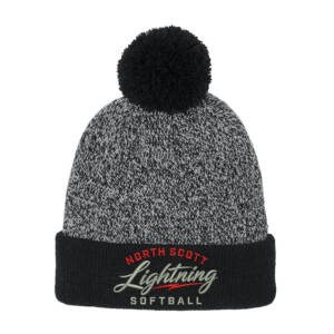 NS Lightning SB Sport-Tek Halftime Heather Pom Beanie-Black/Silver