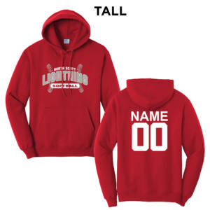 NS Lightning SB TALL Classic Pullover Hooded Sweatshirt – Red