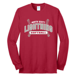 NS Lightning SB Unisex Long Sleeve Core Blend T Shirt – Red