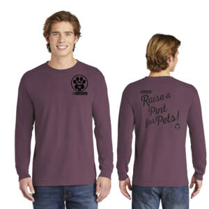 Raise a Pint for Pets Comfort Colors Unisex Heavyweight Ring Spun Long Sleeve Tee – berry