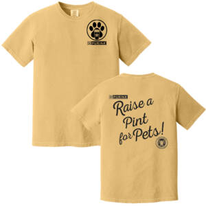 Raise a Pint for Pets Comfort Unisex Colors Pigment Dyed Short Sleeve Shirt – Mustard