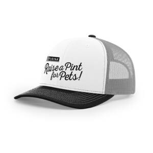 Raise a Pint for Pets Richardson Pro Crown Mesh Back Adjustable back cap – WhiteAluminumBlack
