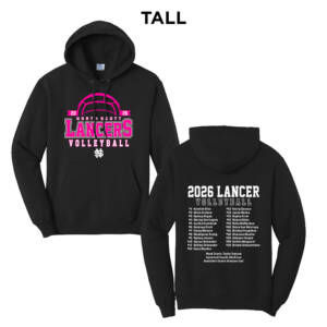 NS Volleyball TALL Classic Pullover Hooded Sweatshirt – JetBlack