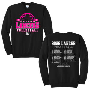 NS Volleyball Unisex Core Fleece Crewneck Sweatshirt – Black