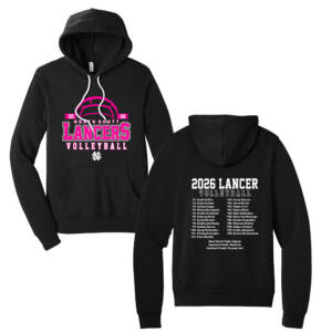 NS Volleyball Bella and Canvas Unisex Sponge Fleece Pullover Hoodie-Black