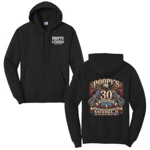 Poopys 30th Anniversity Unisex Classic Core weight Cozy Pullover Hooded Sweatshirt – JetBlack