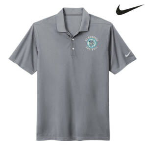 St Ambrose Softball Nike Dri Fit Men Micro Pique 2.0 Polo-Cool Grey