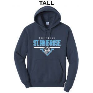 St Ambrose Softball Tall Fleece Hooded Sweatshirt-navy