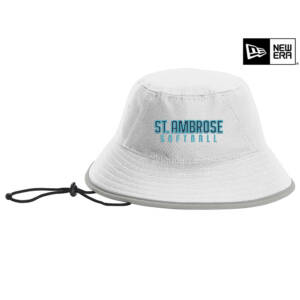 St Ambrose Softball New Era Hex Era Bucket Hat-White/Grey