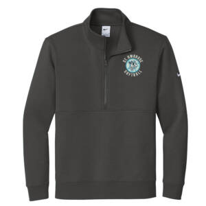 St Ambrose Softball Nike Club Fleece Sleeve Swoosh 1/2-Zip Men-Anthracite