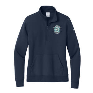 St Ambrose Softball Nike Ladies Club Fleece Sleeve Swoosh 1/2-Zip-Midnight Navy