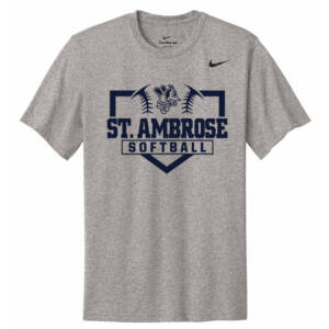St Ambrose Softball Nike Team rLegend  Short  Sleeve performance  T shirt  men-Carbon Heather