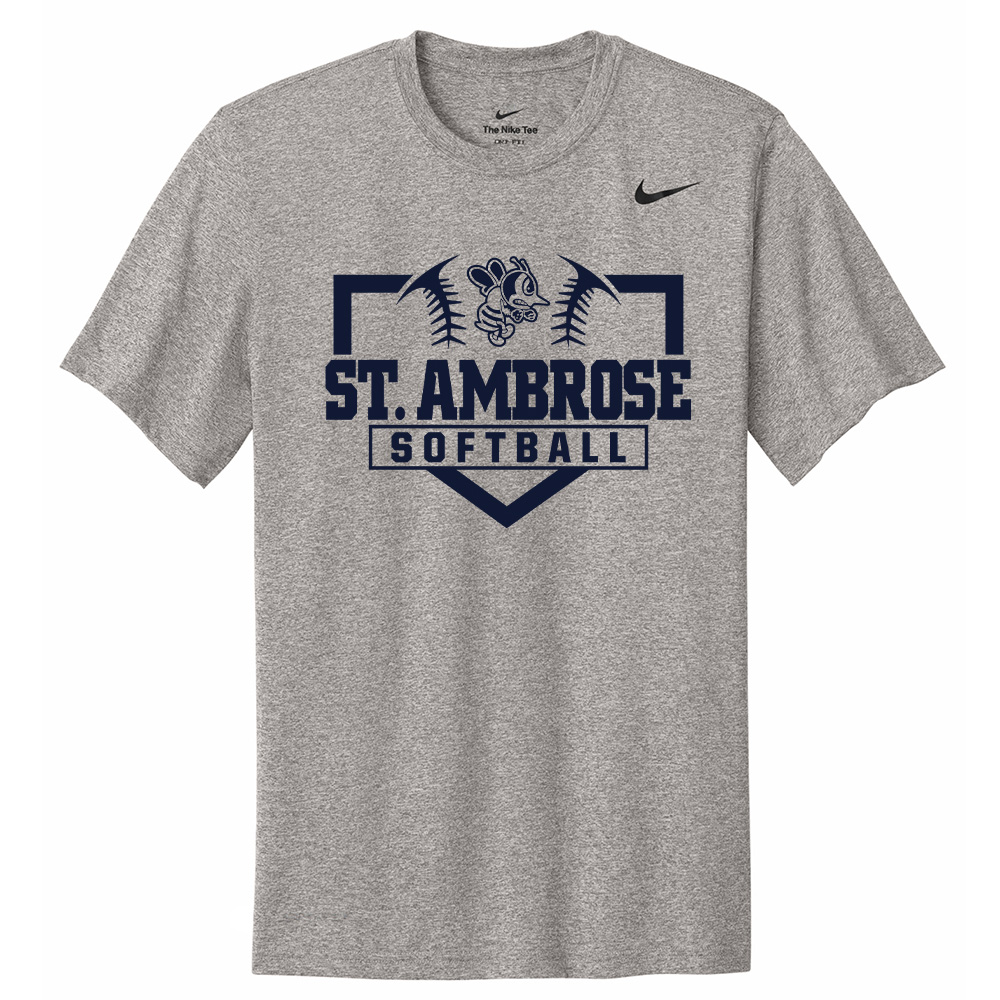 St Ambrose Softball Nike Team rLegend Short Sleeve performance T shirt men-Carbon Heather