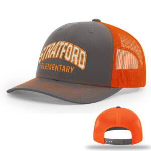 Stratford Elementary Richardson Pro Crown Mesh Back Adjustable back cap Split-Charcoal/Orange