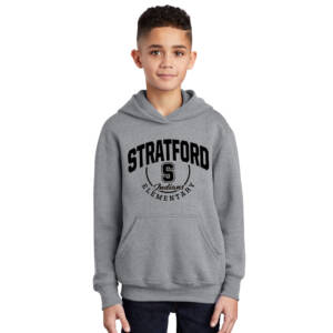 Stratford Elementary Youth Fleece Hooded Sweatshirt-Athletic Heather