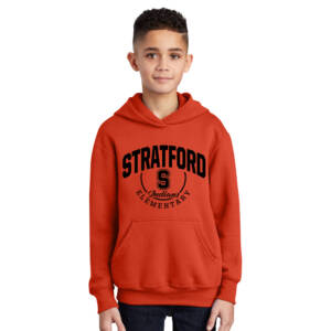 Stratford Elementary Youth Fleece Hooded Sweatshirt-Orange