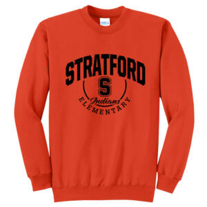 Stratford Elementary Unisex Core Fleece Crewneck Sweatshirt -Orange