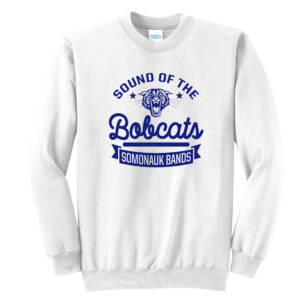 Bobcat Band Unisex Core Fleece Crewneck Sweatshirt – White